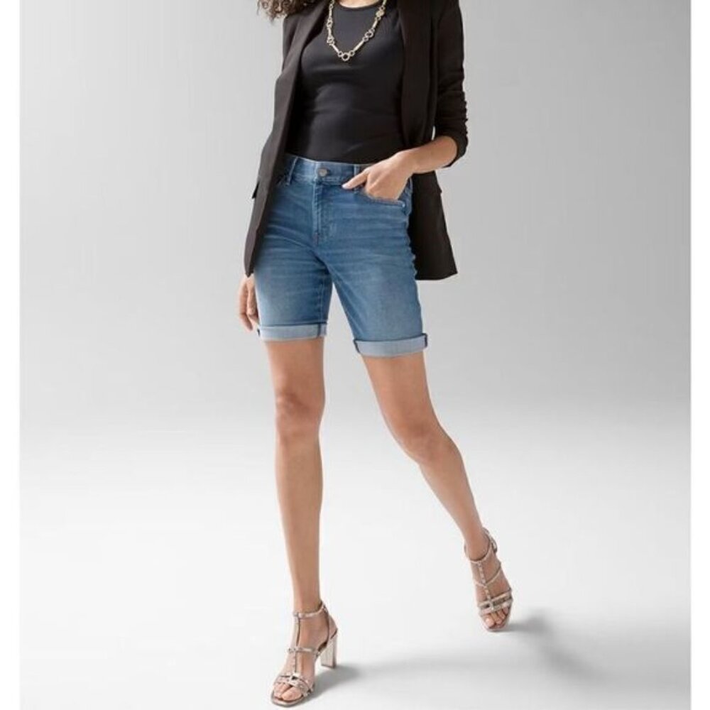 a.n.a. Midrise Denim Bermuda Shorts, 8. NWT. Light Wash Jorts